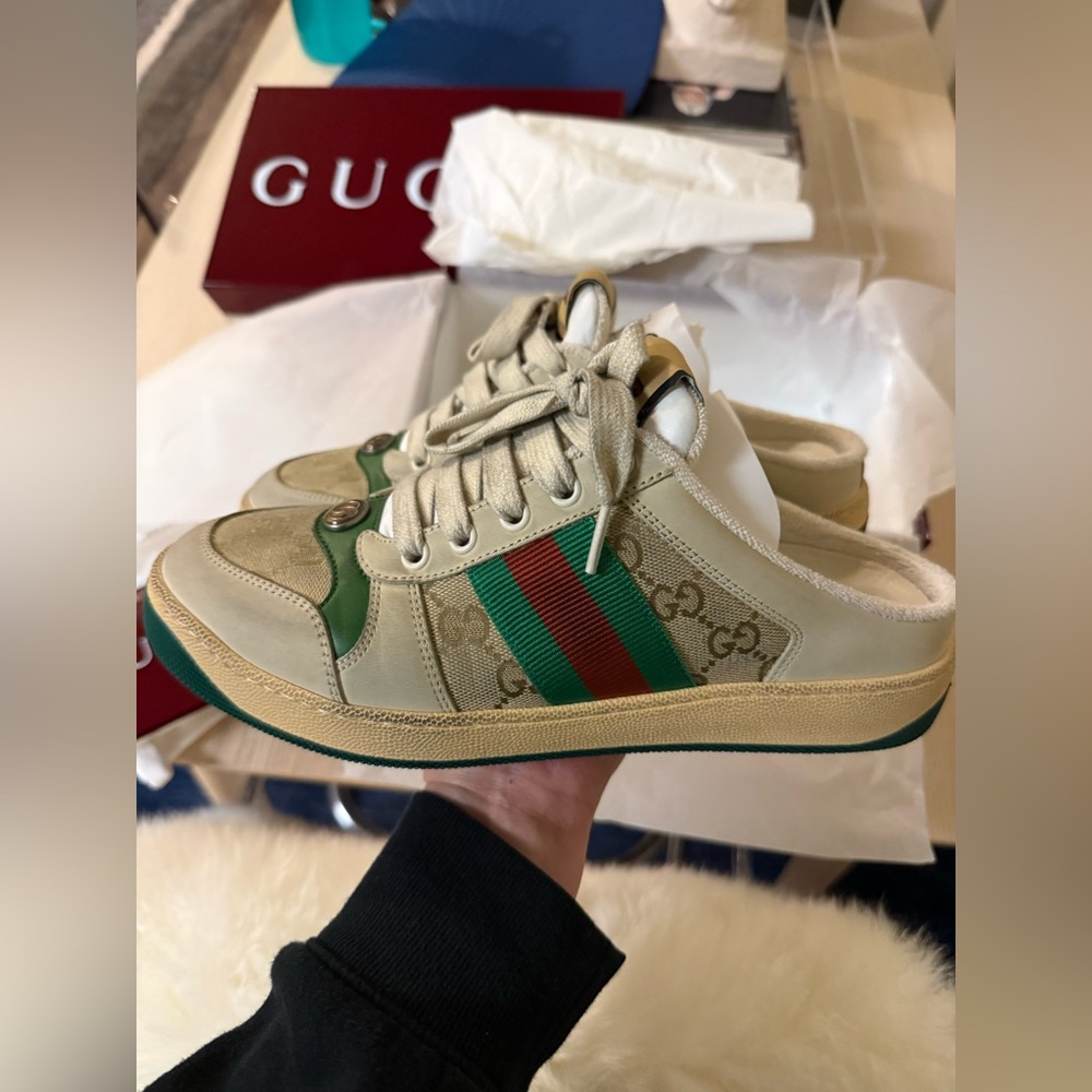 GUCCI WOMEN SCREEN SNEAKER MULE